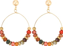 Bijou Brigitte Ohrstecker|Bunter Schmuck>Ohrstecker - Colourful Agate rot, mehrfarbig