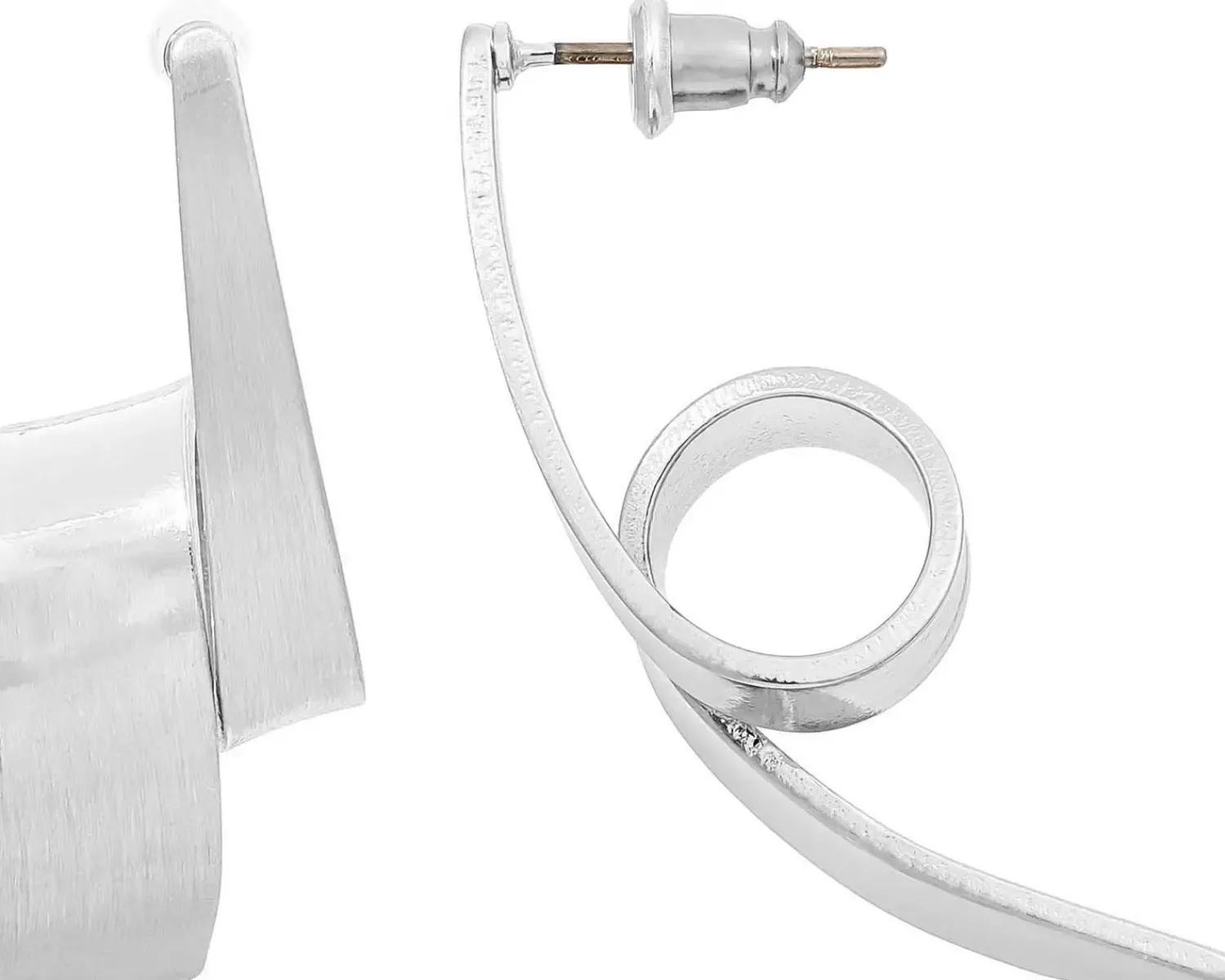 Bijou Brigitte Ohrstecker>Ohrstecker - Curved Silver silber