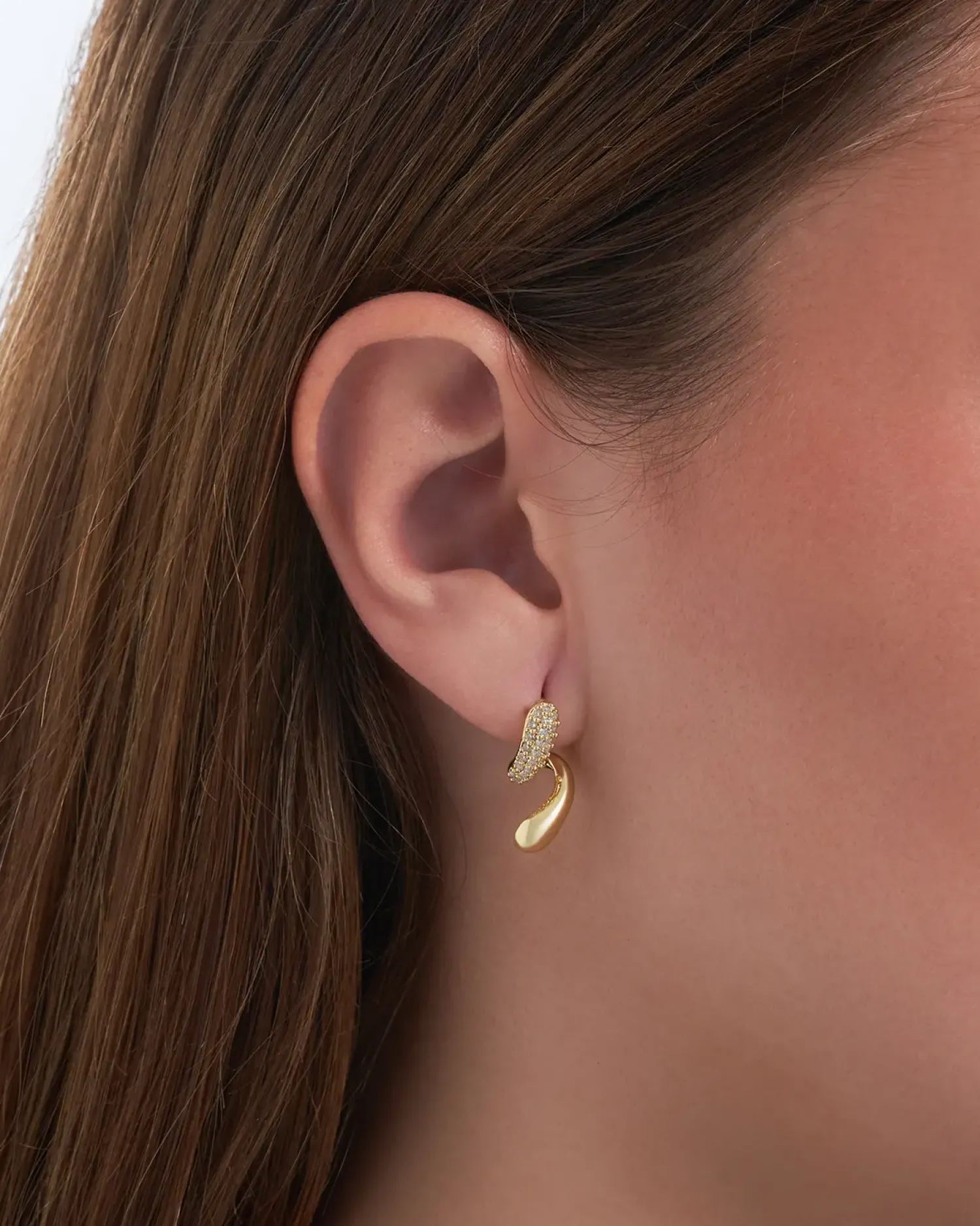 Bijou Brigitte Ohrringe Gold|Ohrstecker>Ohrstecker - Curved Sparkle gold