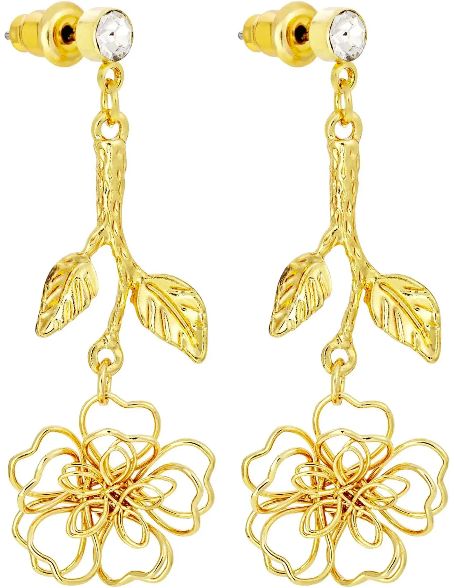 Bijou Brigitte Ohrringe Gold|Blumenschmuck>Ohrstecker - Dainty Glow gold