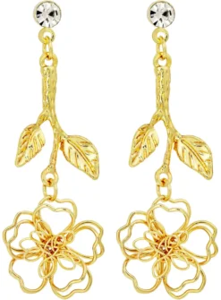 Bijou Brigitte Ohrringe Gold|Blumenschmuck><noscript><img width=