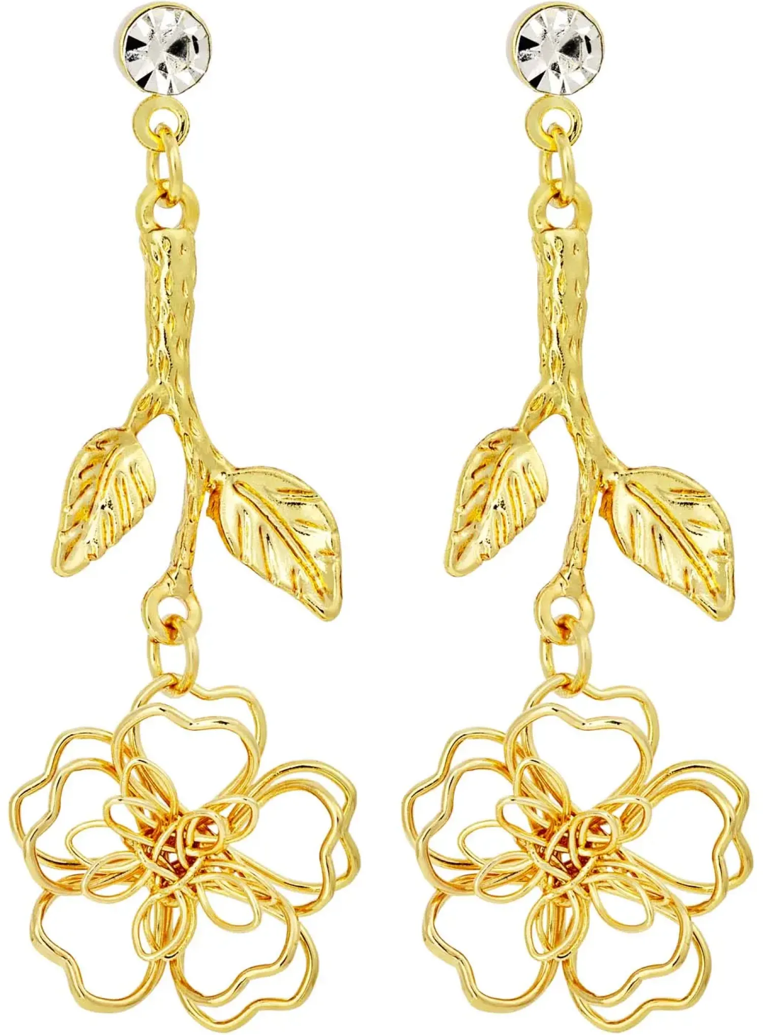 Bijou Brigitte Ohrringe Gold|Blumenschmuck>Ohrstecker - Dainty Glow gold