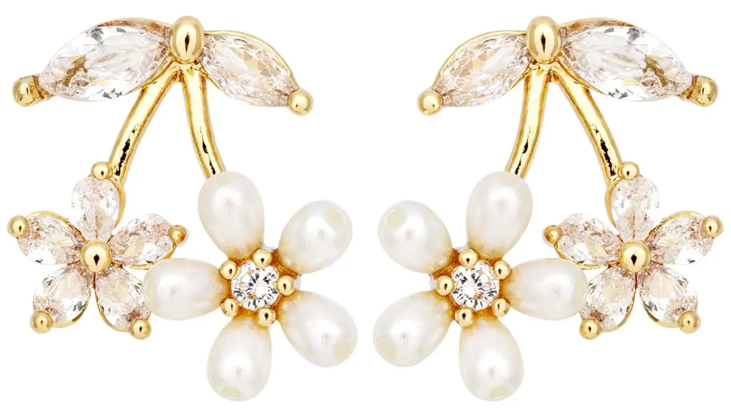 Bijou Brigitte Ohrringe Gold|Blumenschmuck>Ohrstecker - Dainty Sakura gold