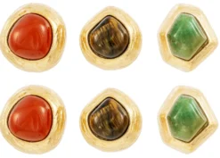 Bijou Brigitte Ohrringe Gold|Ohrstecker>Ohrstecker - Earth Trio braun, gold, grün, mehrfarbig