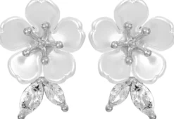 Bijou Brigitte Blumenschmuck|Ohrstecker>Ohrstecker - Elegant Blossom weiß, silber
