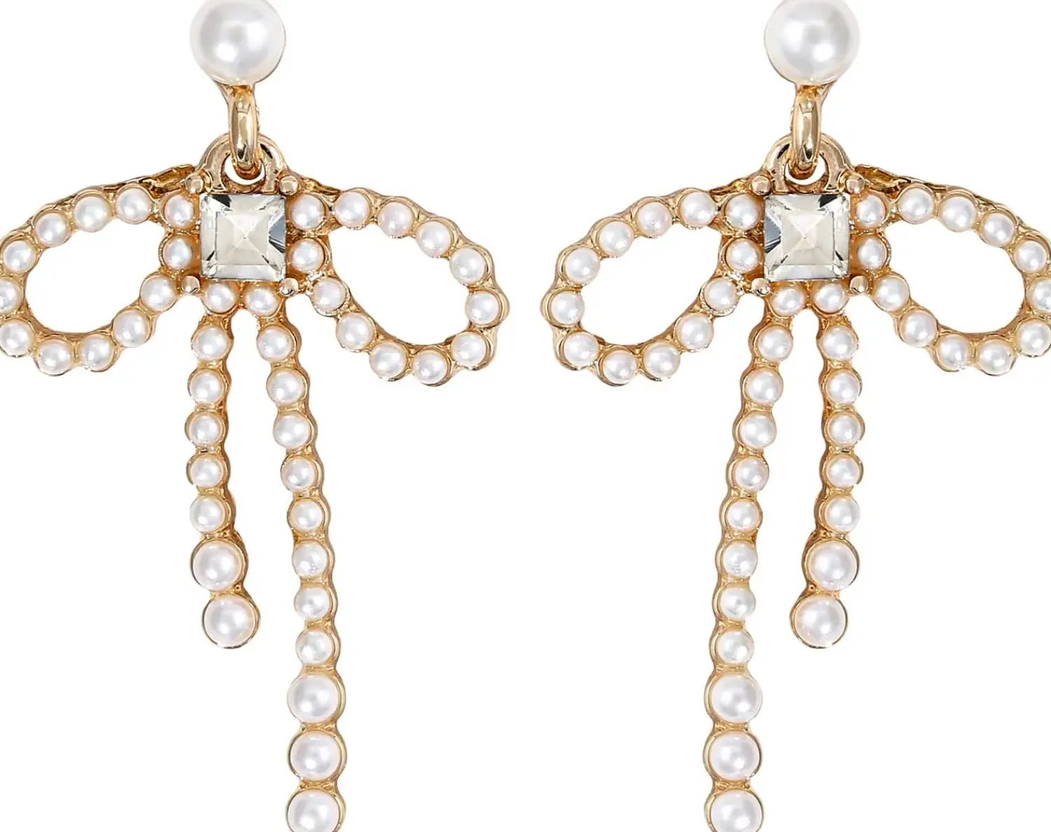 Bijou Brigitte Perlenschmuck|Ohrringe Gold>Ohrstecker - Elegant Ribbon gold, weiß