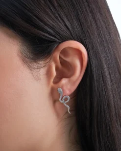 Bijou Brigitte Ohrstecker>Ohrstecker - Emerald Serpent silber