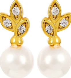 Bijou Brigitte Ohrringe Gold|Silver Crystals>Ohrstecker - Floral Pearls gold, weiß