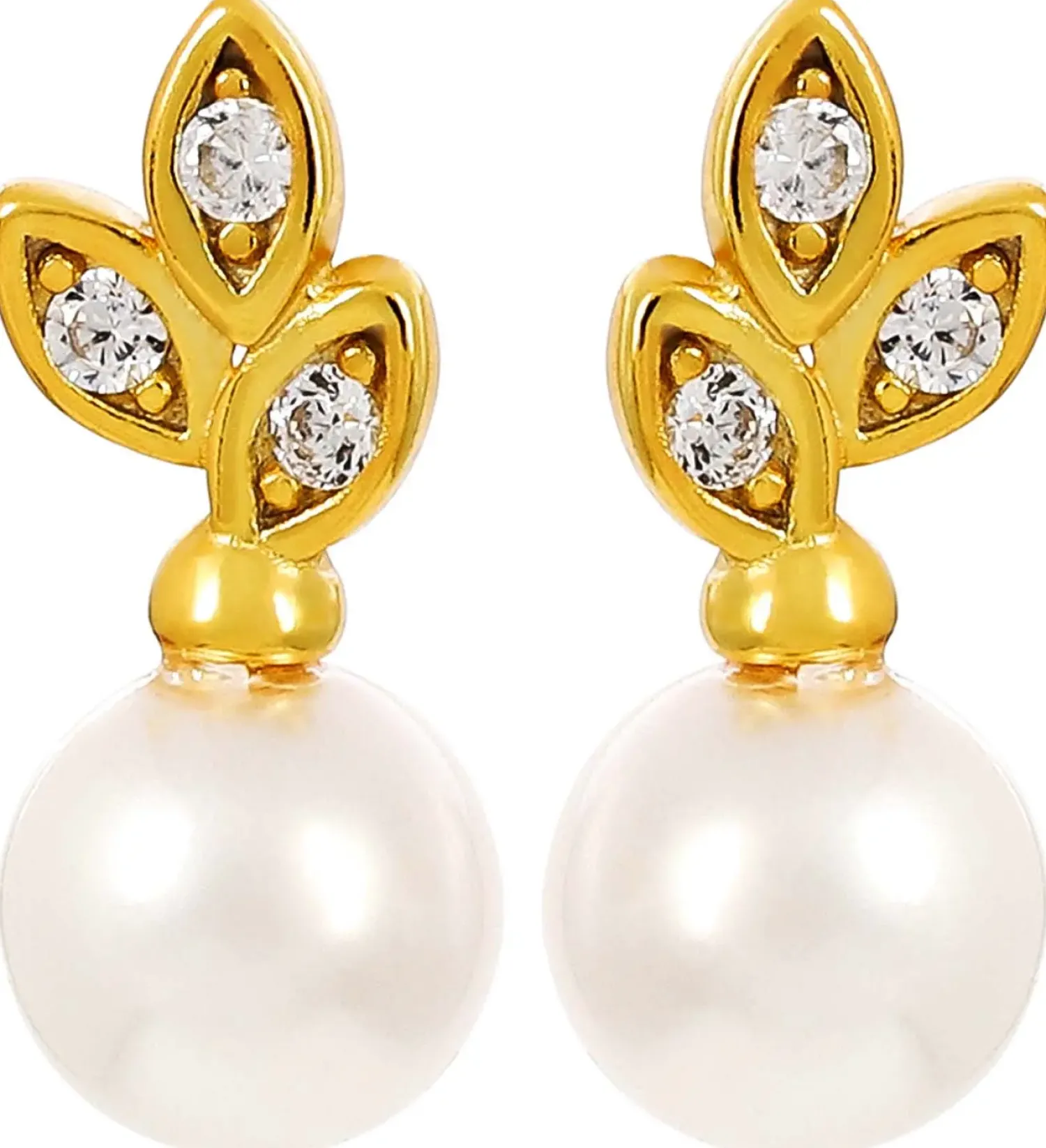 Bijou Brigitte Ohrringe Gold|Silver Crystals>Ohrstecker - Floral Pearls gold, weiß