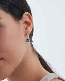 Bijou Brigitte Für Bestimmte Personen|Blumenschmuck>Ohrstecker - Floral Royal blau, silber
