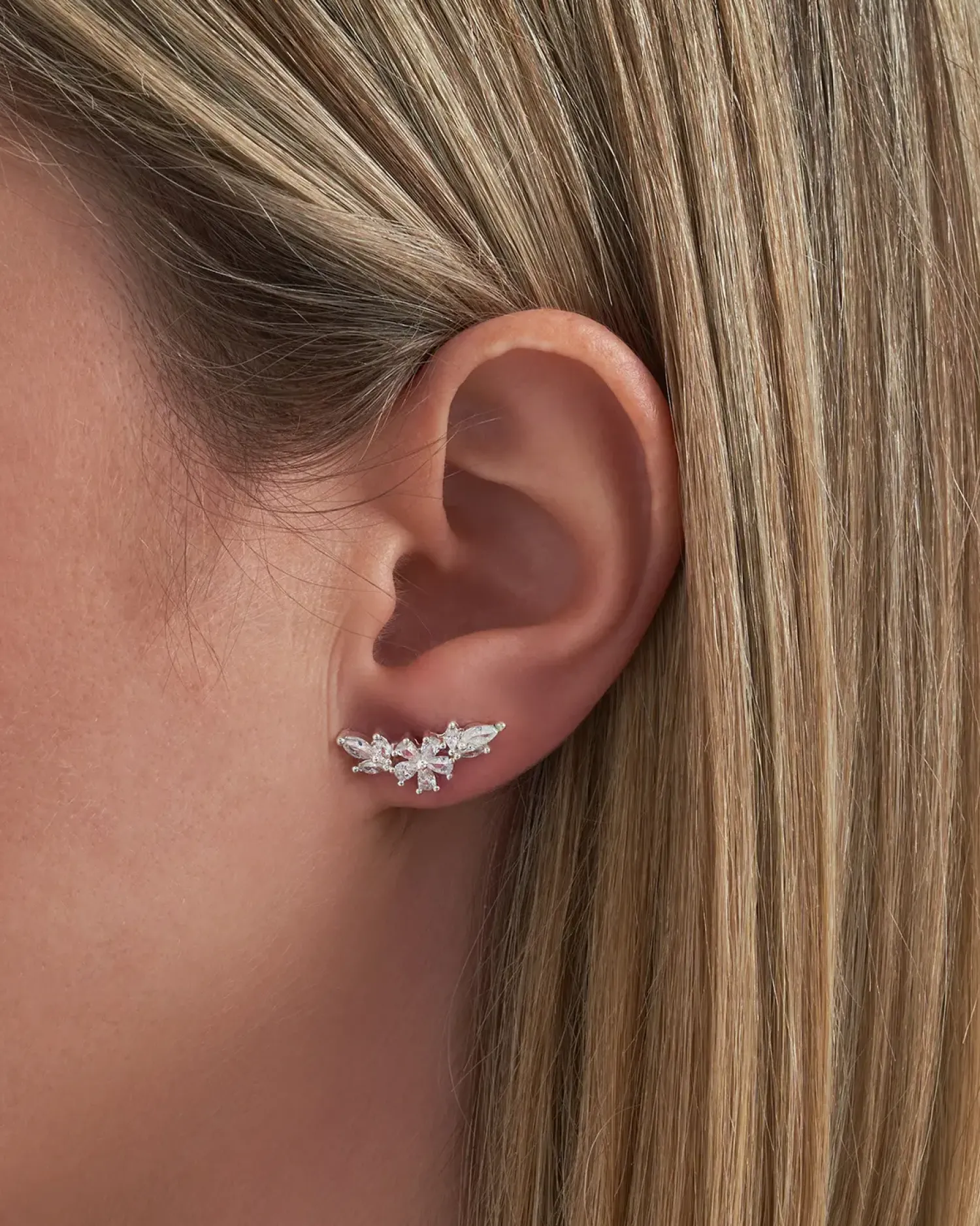 Bijou Brigitte Blumenschmuck|Ohrstecker>Ohrstecker - Floral Sparkle silber