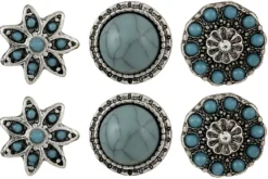 Bijou Brigitte Blumenschmuck|Ohrstecker>Ohrstecker - Floral Trio türkis