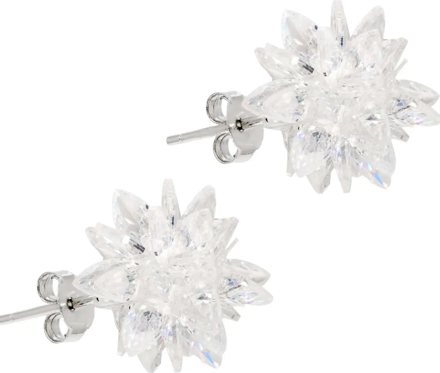 Bijou Brigitte Silver Crystals|Blumenschmuck>Ohrstecker - Flower Ball weiß