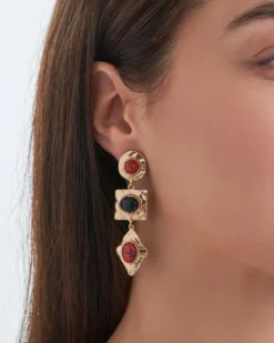 Bijou Brigitte Ohrringe Gold|Ohrstecker>Ohrstecker - Gem Forms gold, rot