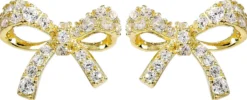 Bijou Brigitte Ohrringe Gold|Silver Crystals>Ohrstecker - Gleaming Bows gold