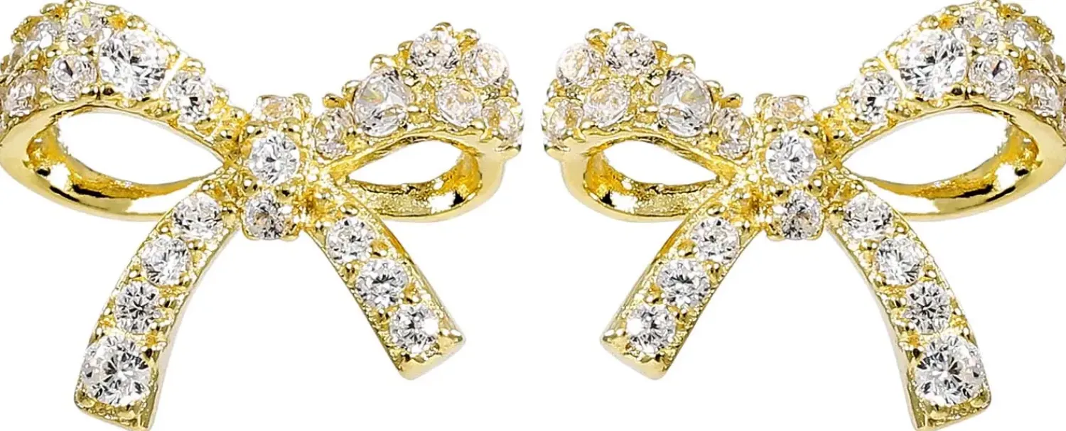 Bijou Brigitte Ohrringe Gold|Silver Crystals>Ohrstecker - Gleaming Bows gold