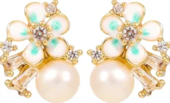 Bijou Brigitte Ohrringe Gold|Blumenschmuck><noscript><img width=