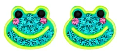 Bijou Brigitte Kinderschmuck|Ohrringe 925Er Silber>Ohrstecker - Glitter Frog grün