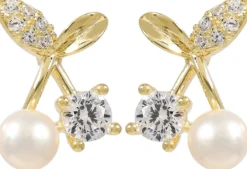 Bijou Brigitte Ohrringe Gold|Silver Crystals>Ohrstecker - en Cherry gold