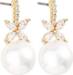 Bijou Brigitte Perlenschmuck|Ohrringe Gold>Ohrstecker - Golden Grace gold, weiß