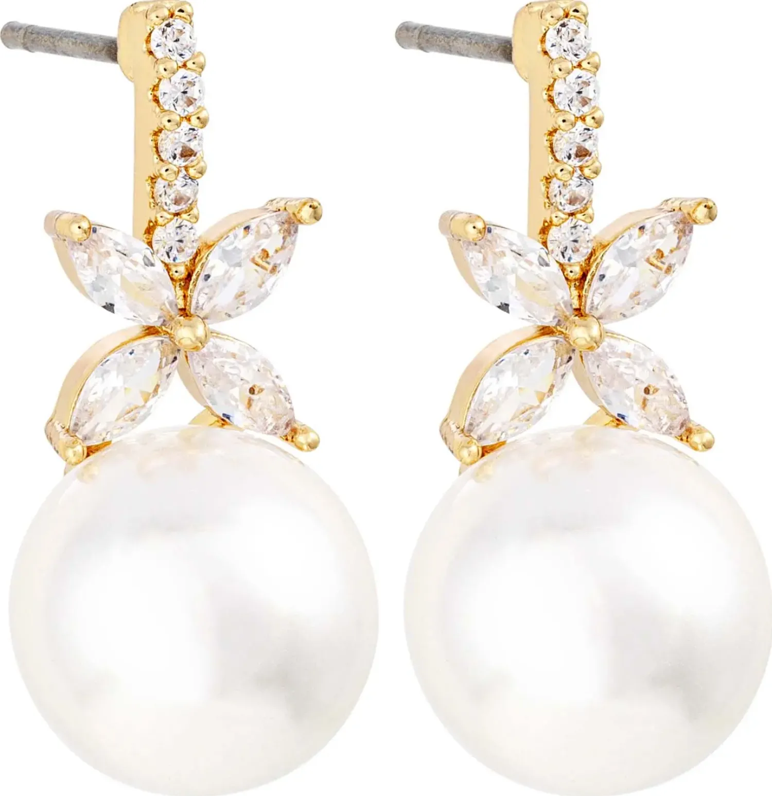 Bijou Brigitte Perlenschmuck|Ohrringe Gold>Ohrstecker - Golden Grace gold, weiß