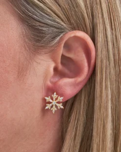 Bijou Brigitte Ohrringe Gold|Silver Crystals>Ohrstecker - en Snowflake gold