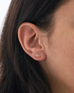 Bijou Brigitte Ohrringe Gold|Silver Crystals>Ohrstecker - Leaf gold
