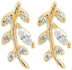Bijou Brigitte Ohrringe Gold|Silver Crystals>Ohrstecker - Leaf gold