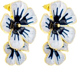 Bijou Brigitte Blumenschmuck>Ohrstecker - Grey Hawaii grau