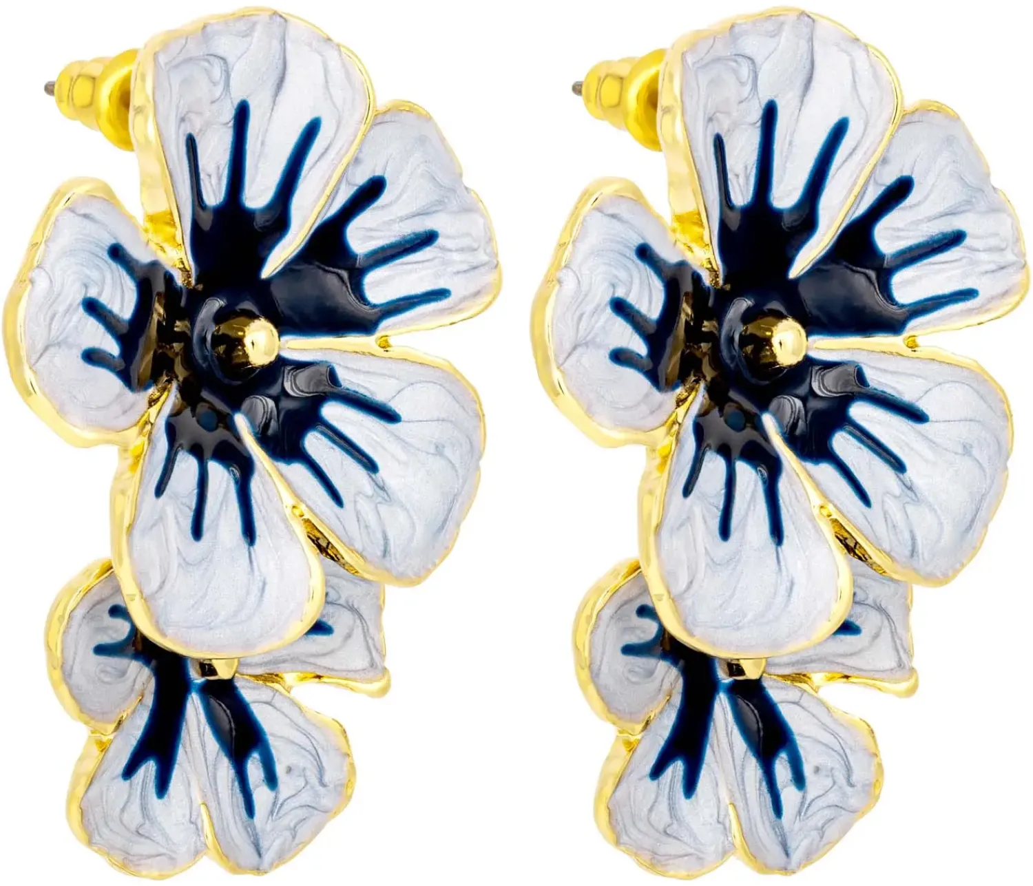 Bijou Brigitte Blumenschmuck>Ohrstecker - Grey Hawaii grau