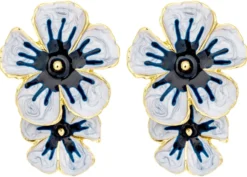 Bijou Brigitte Blumenschmuck>Ohrstecker - Grey Hawaii grau