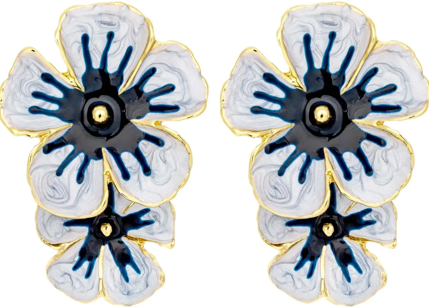 Bijou Brigitte Blumenschmuck>Ohrstecker - Grey Hawaii grau