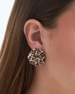 Bijou Brigitte Ohrringe Gold|Leo-Schmuck>Ohrstecker - Hammered Leo schwarz, gold
