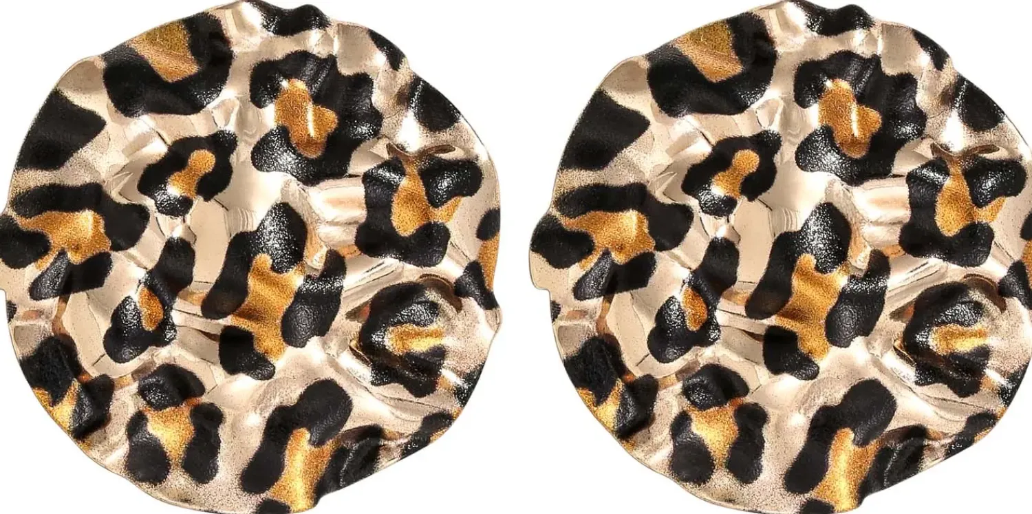 Bijou Brigitte Ohrringe Gold|Leo-Schmuck>Ohrstecker - Hammered Leo schwarz, gold