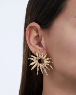 Bijou Brigitte Ohrringe Gold|Boho-Schmuck>Ohrstecker - Hammered Sun gold