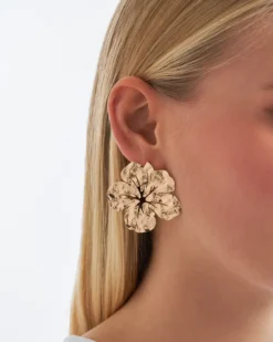 Bijou Brigitte Ohrringe Gold|Blumenschmuck>Ohrstecker - Hawaii Blossom gold