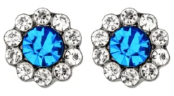 Bijou Brigitte Blumenschmuck|Ohrstecker>Ohrstecker - Hematite Flower blau