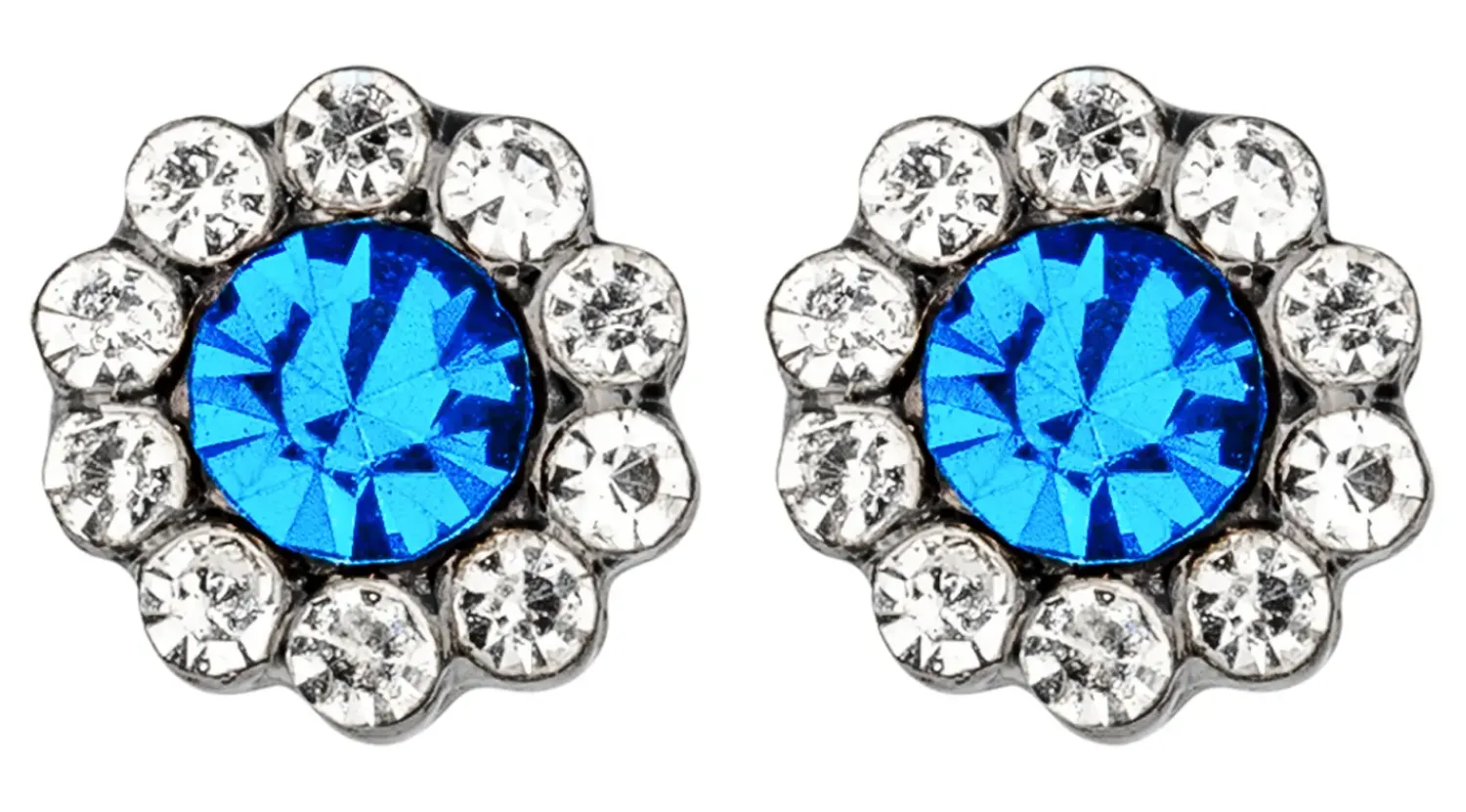 Bijou Brigitte Blumenschmuck|Ohrstecker>Ohrstecker - Hematite Flower blau