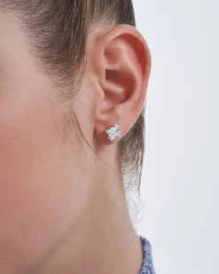 Bijou Brigitte Silver Crystals|Ohrstecker>Ohrstecker - Little Square silber