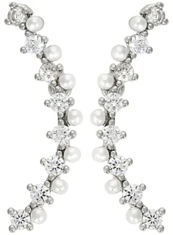 Bijou Brigitte Ohrstecker>Ohrstecker - Long Treasure weiß, silber