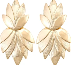 Bijou Brigitte Ohrringe Gold|Blumenschmuck>Ohrstecker - Lotus Leaves gold