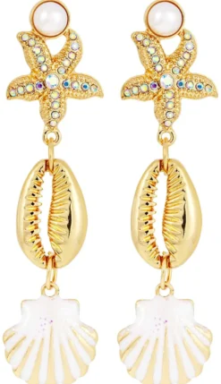 Bijou Brigitte Ohrringe Gold|Maritimer Schmuck>Ohrstecker - Maritime Dreams gold, weiß