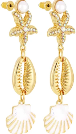 Bijou Brigitte Ohrringe Gold|Maritimer Schmuck>Ohrstecker - Maritime Dreams gold, weiß