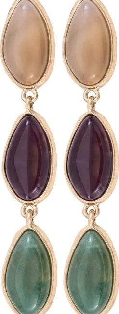 Bijou Brigitte Ohrringe Gold|Ohrstecker>Ohrstecker - Mystic Trio gold, lila, grau, grün