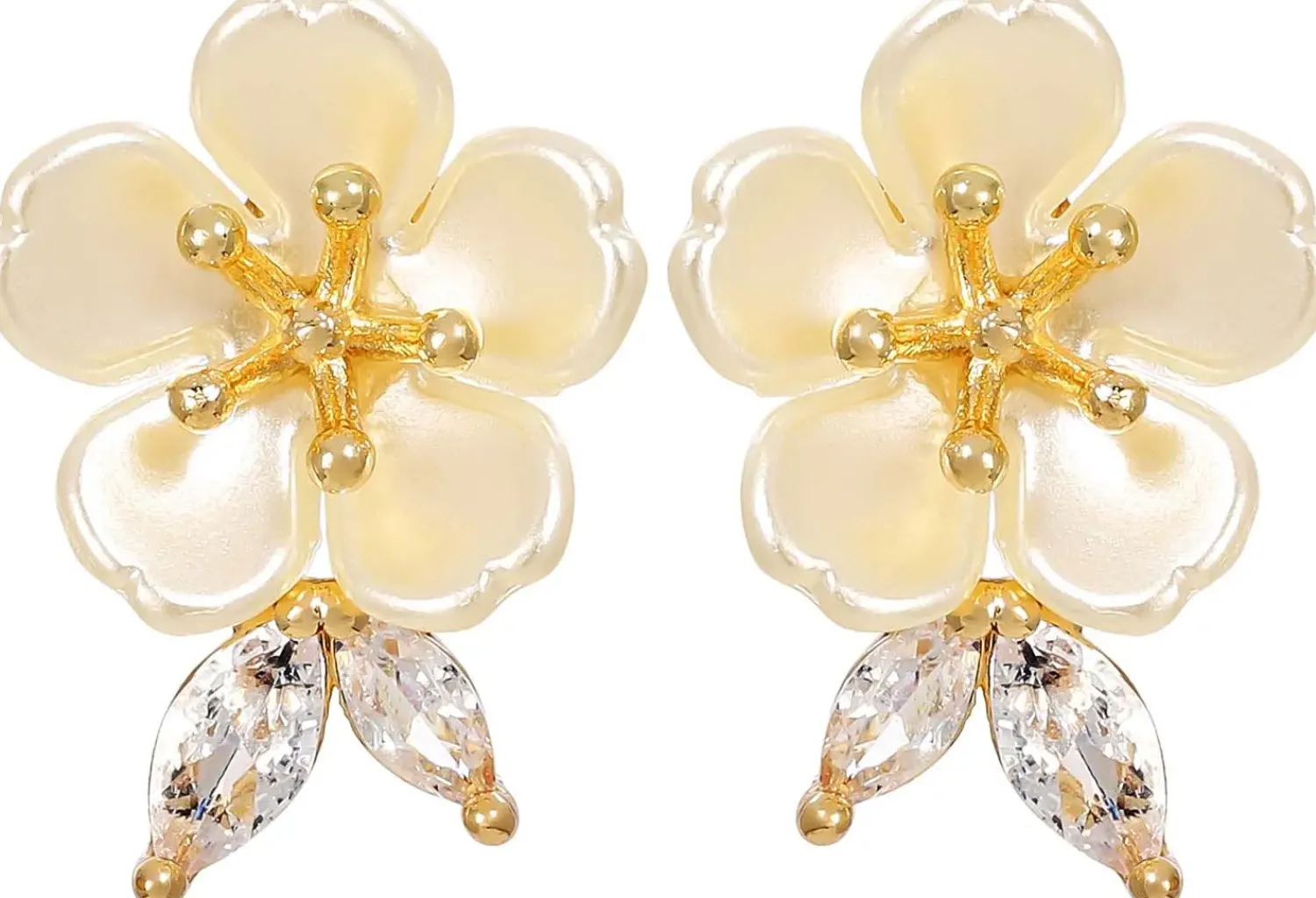 Bijou Brigitte Blumenschmuck|Ohrstecker>Ohrstecker - Noble Blossom weiß