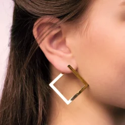 Bijou Brigitte Ohrringe Gold|Ohrstecker>Ohrstecker - Open Square gold