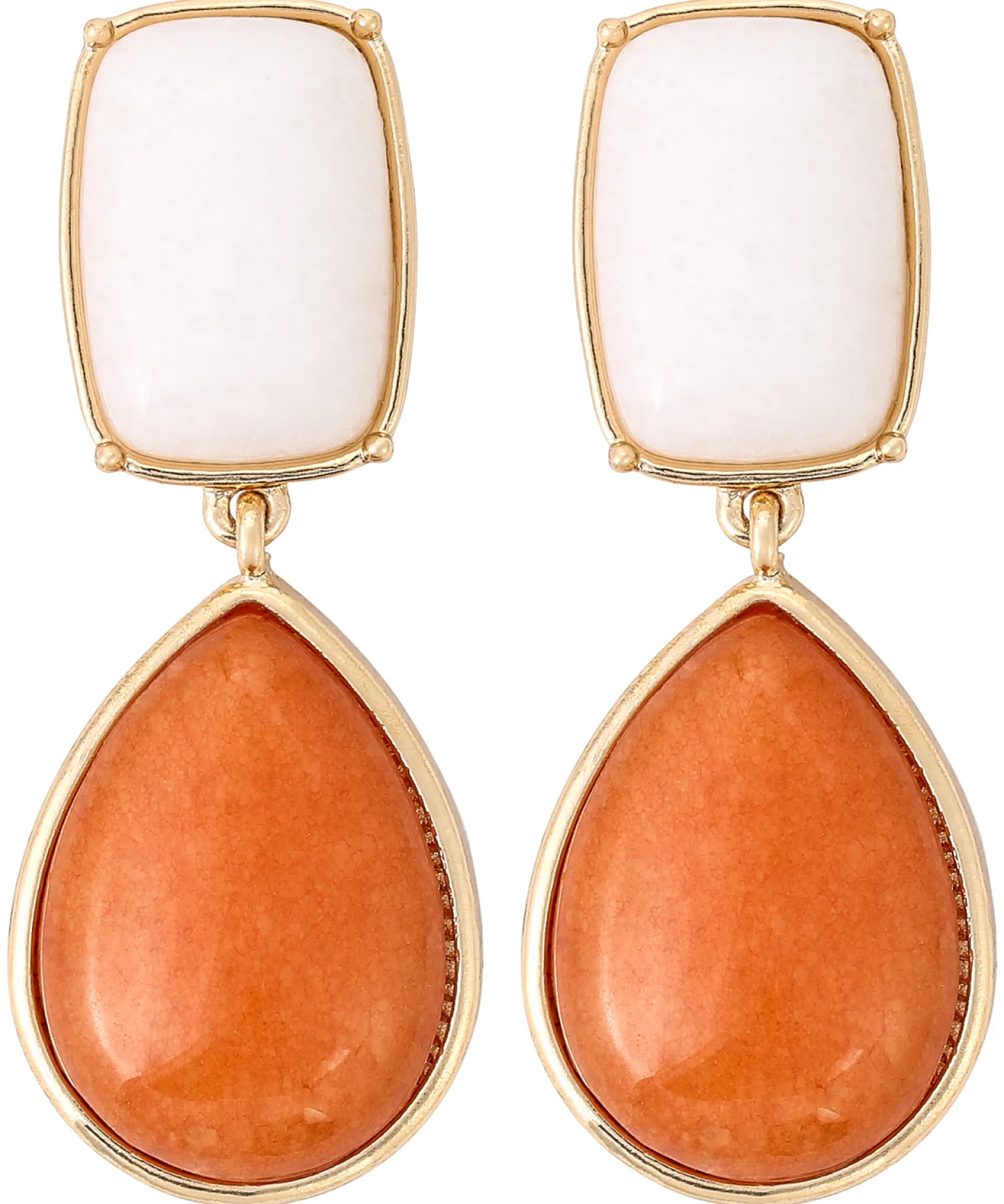 Bijou Brigitte Ohrstecker>Ohrstecker - Orange Jade weiß, orange