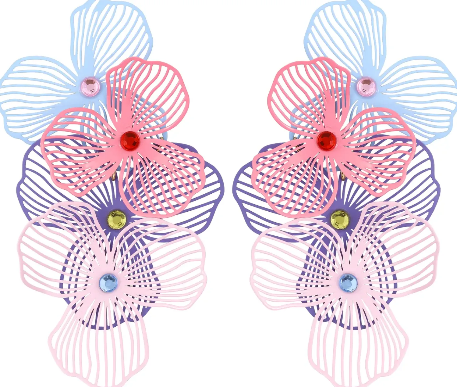 Bijou Brigitte Pastellschmuck|Blumenschmuck>Ohrstecker - Pastel Bloom rosa, lila, blau