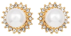 Bijou Brigitte Perlenschmuck|Ohrringe Gold>Ohrstecker - Pearly Blossom gold, weiß