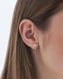 Bijou Brigitte Perlenschmuck|Ohrringe 925Er Silber>Ohrstecker - Pearly Bow weiß
